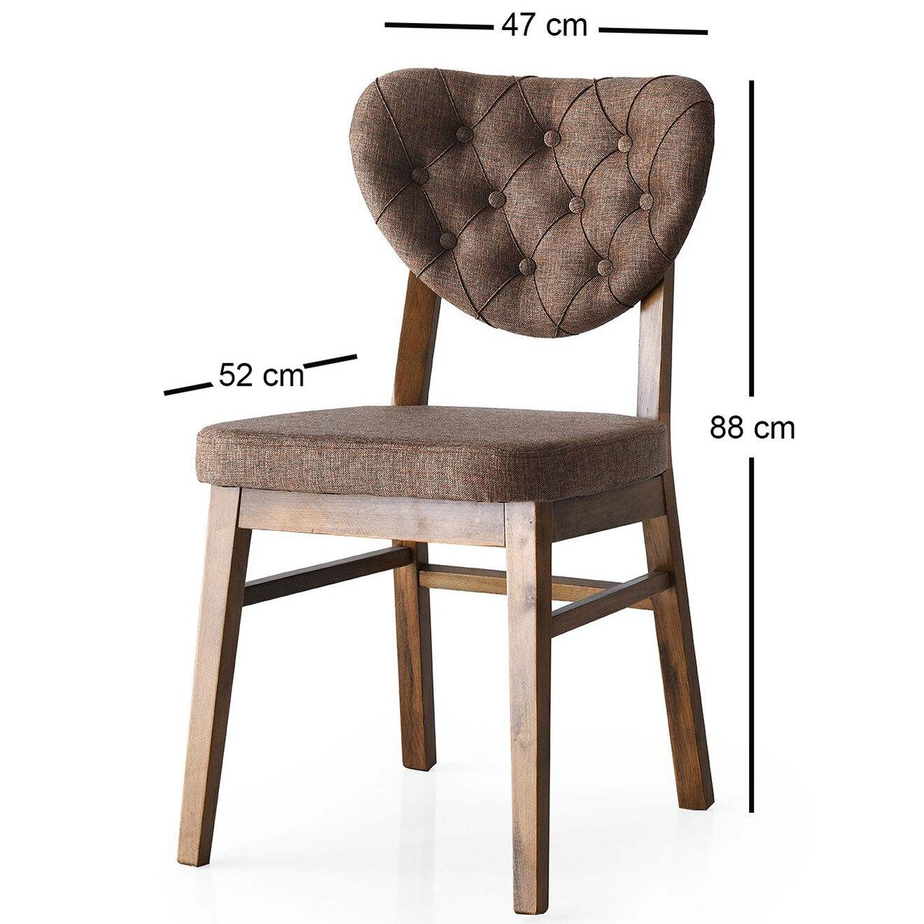 Homitis 2 Chaises Elma marron - 47x52x88 cm