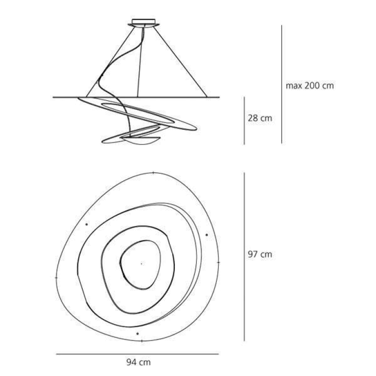 Artemide Pirce hanglamp LED 3000K wit