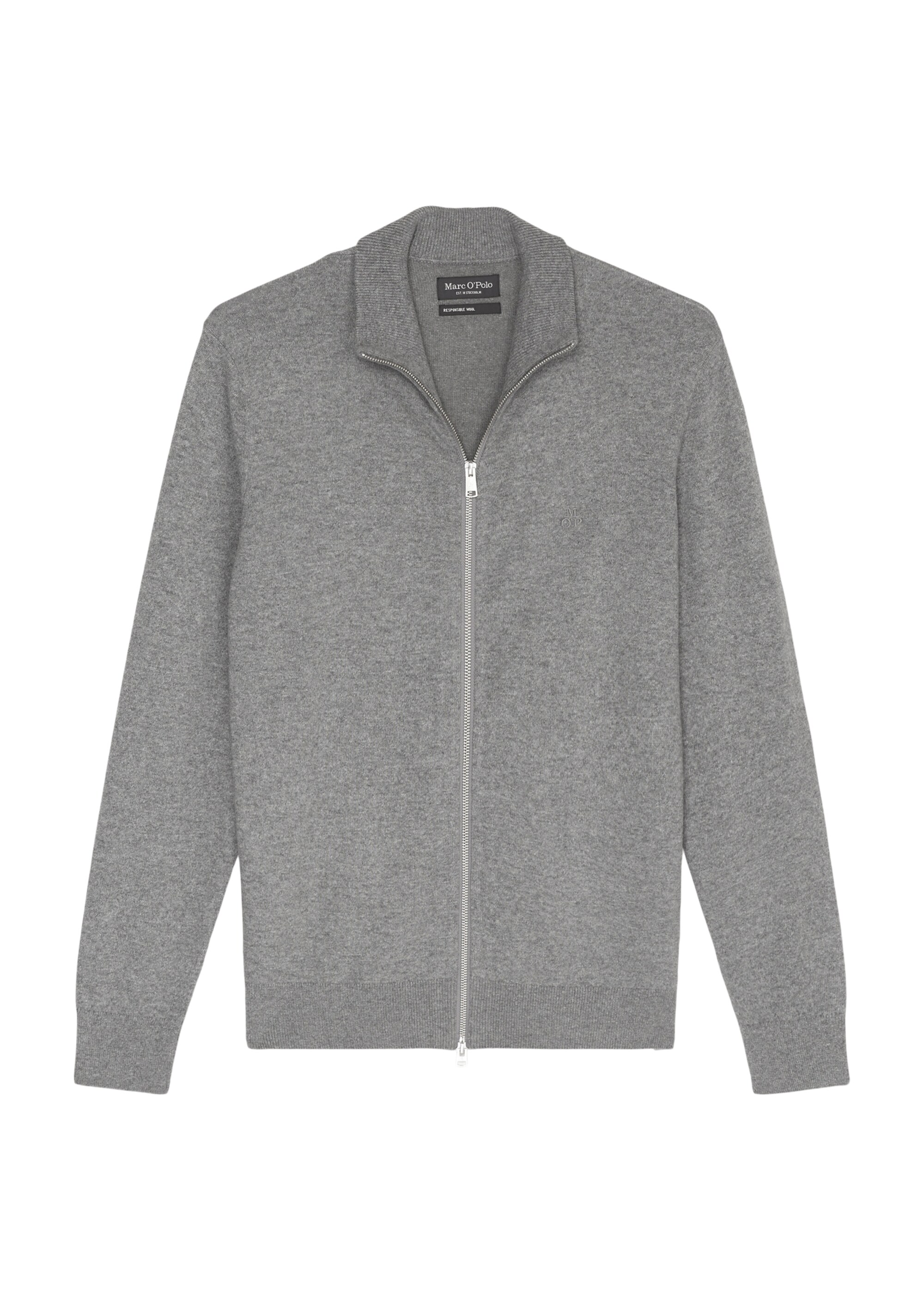 Zip-Cardigan regular aus softem Baumwolle-Schurwolle-Mix