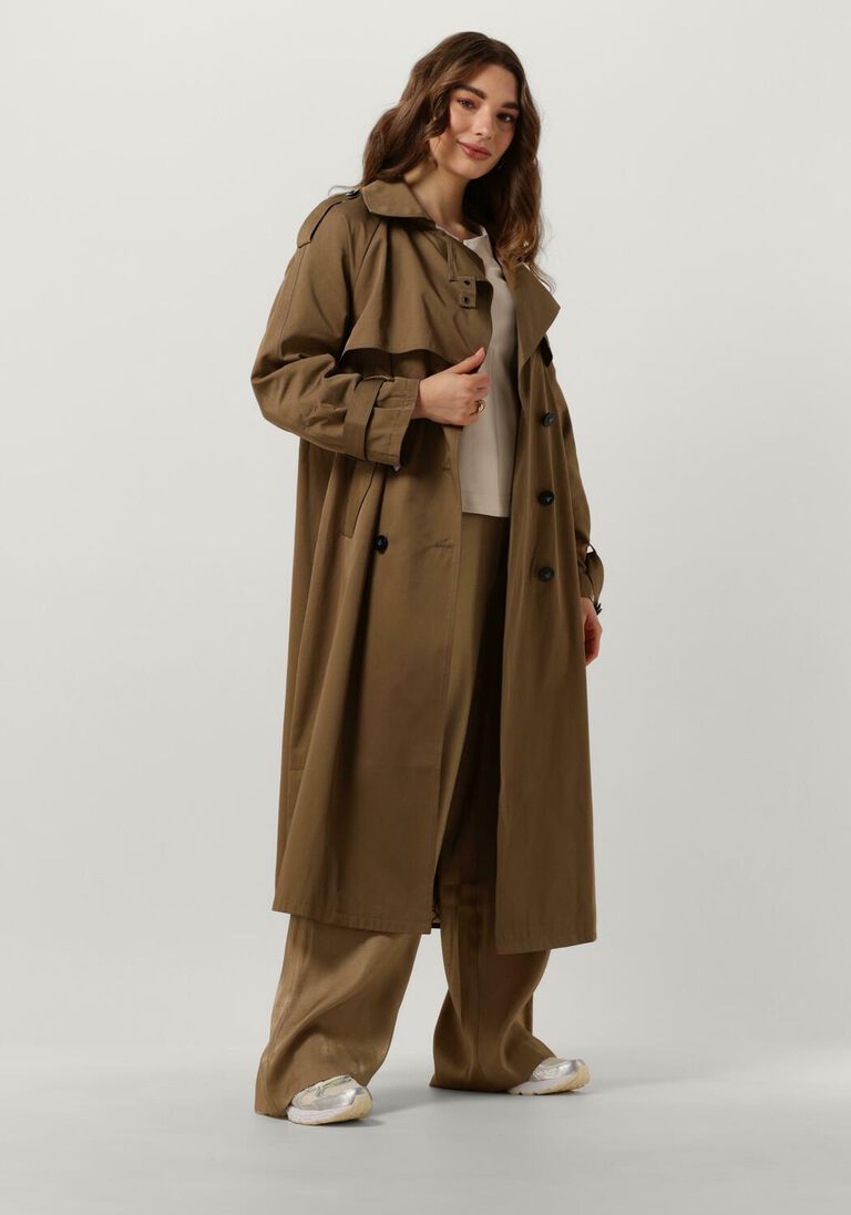 SUMMUM groene summum  trench coat