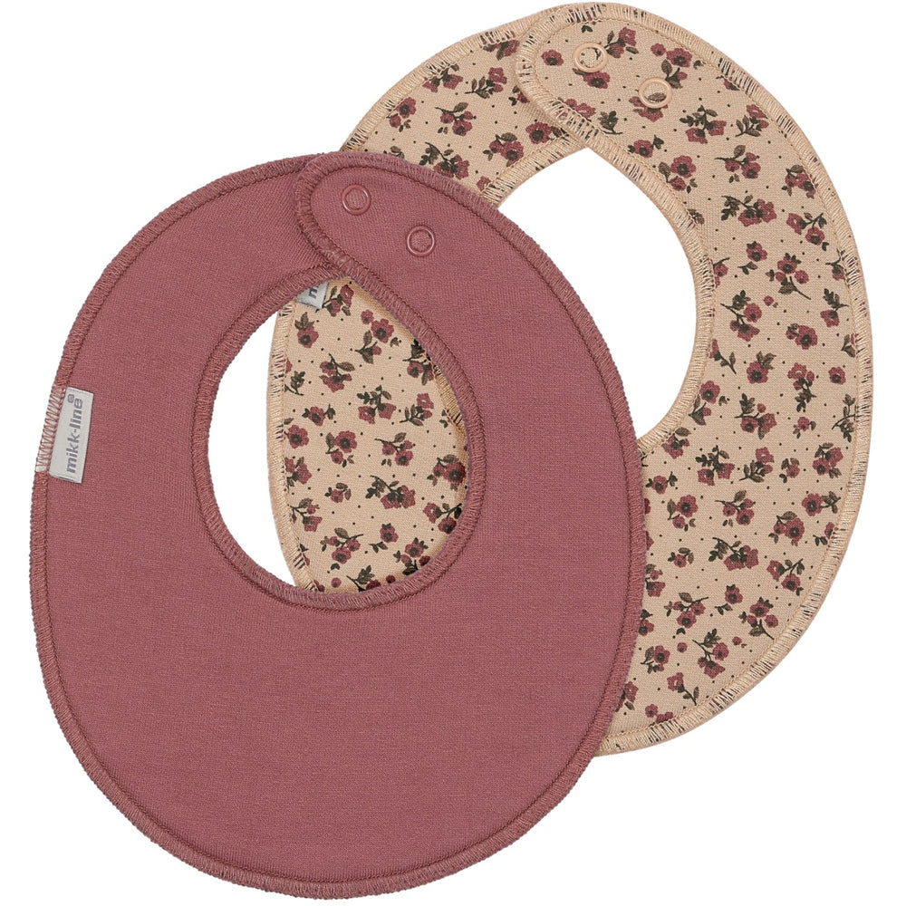 Køb Mikk-Line Rose Brown 2-Pak Baby Hagesmække Round