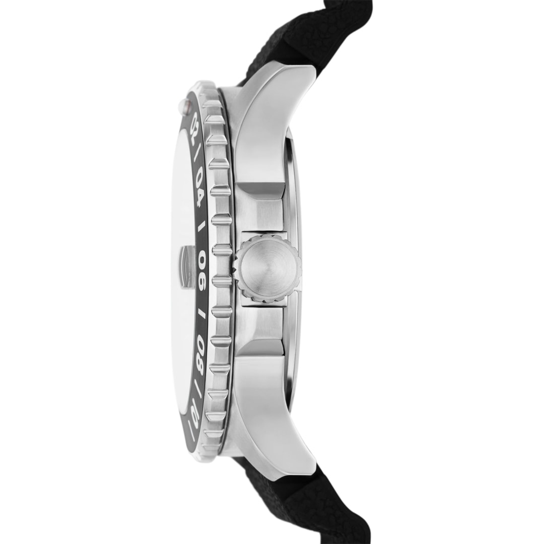 Fossil Blue Dual Time Silbrig / Schwarz 46mm