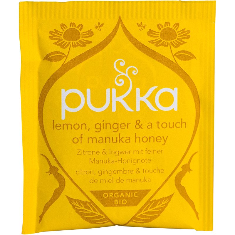 Infusion citron, gingembre et touche de miel de Manuka Bio Pukka - Boîte de 20 sachets