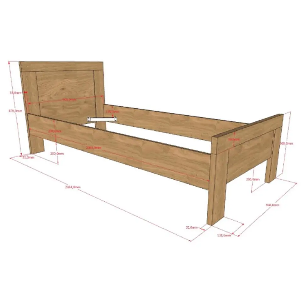 Kinderbed Sammie - 90x200cm - eikdecor