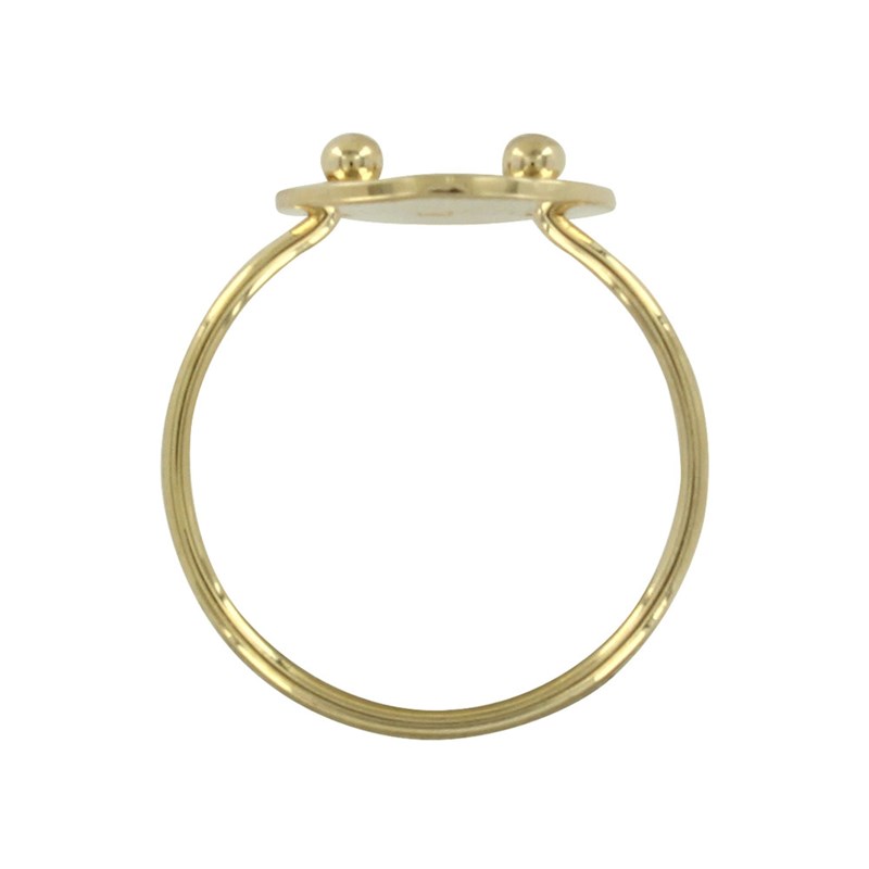 Bague Plaqué Or Picot et Pastille Martelée