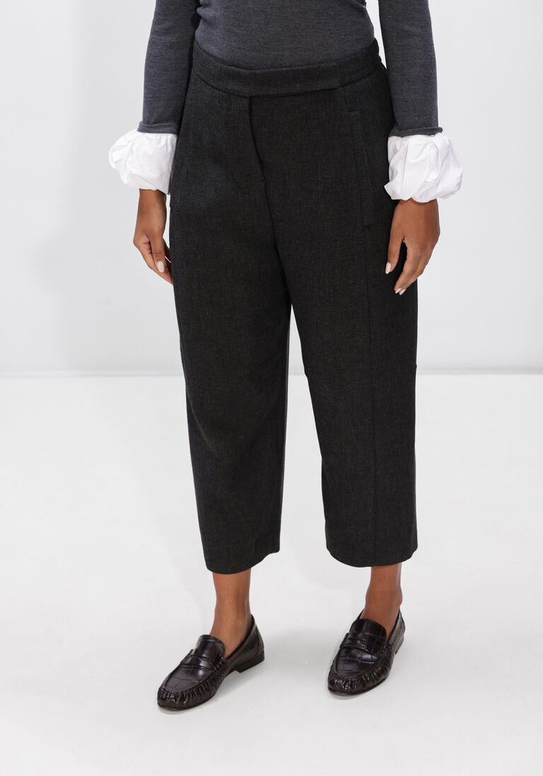 donkergrijze dorothee schumacher broeken layered coolness pants