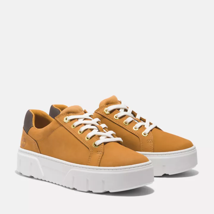 Basket basse à lacets pour femme en jaune