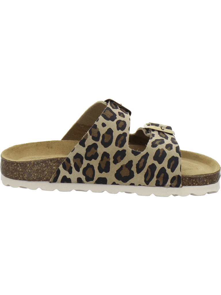 Mädchen Pantoletten Zweischnaller leo-beige
