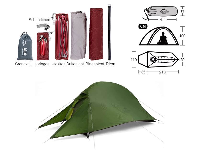 Naturehike Cloud Up 1 Upgraded 1 persoons tent
