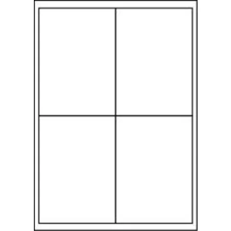 labelmedia Etiketten 25 Blatt DIN A4, 99,1 x 139 mm, 100 Stück