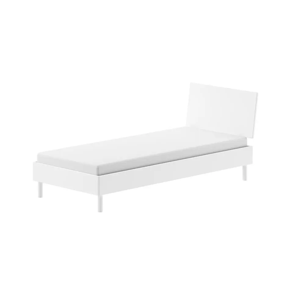 Eenpersoonsbed Forrest 90x200cm - massief beukenhout - wit