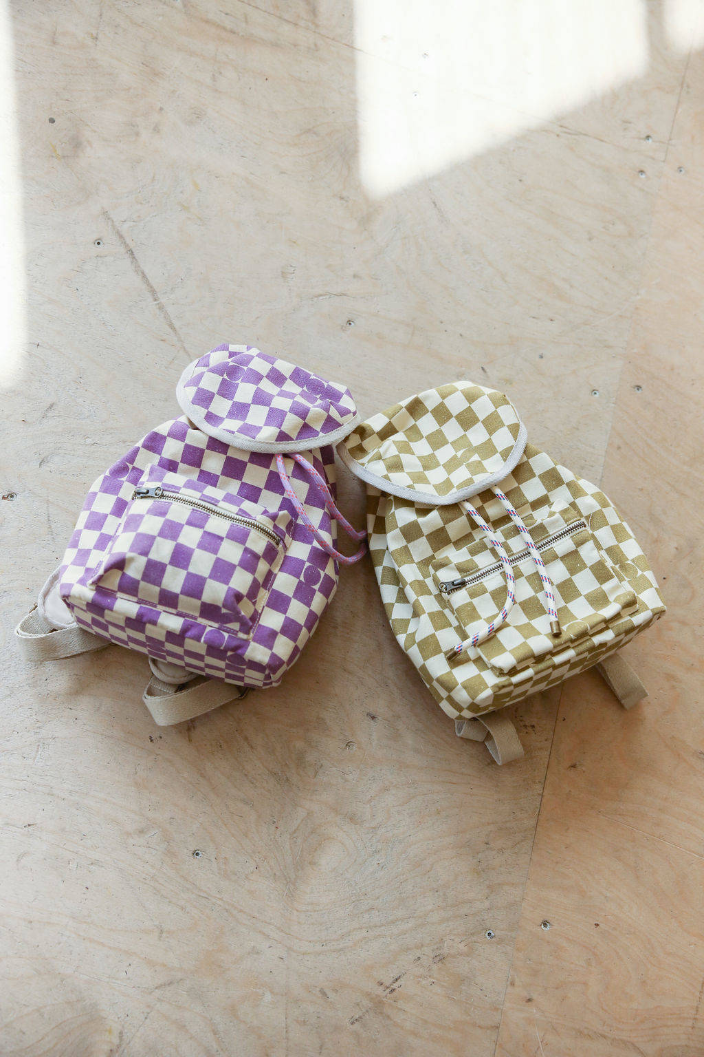 rugzak met blok print groen