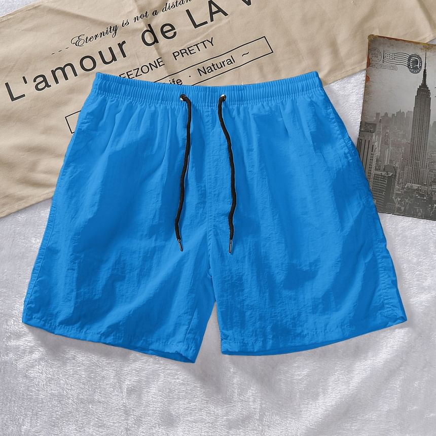 Posive - Effen shorts met trekkoord in de taille
