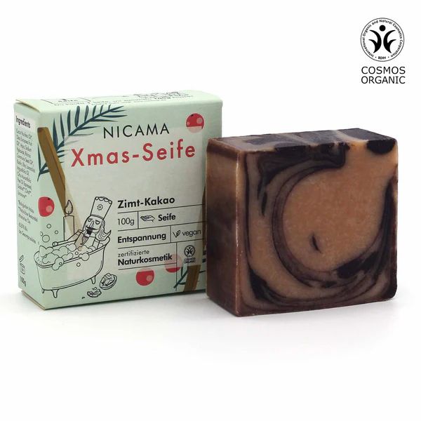 Nicama Weihnachtsseife mit Zimt und Kakao 100g