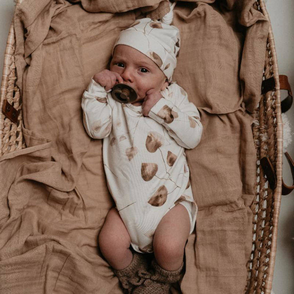 Yumi Baby newborn romper Golden Hour off white/lichtbruin/bruin