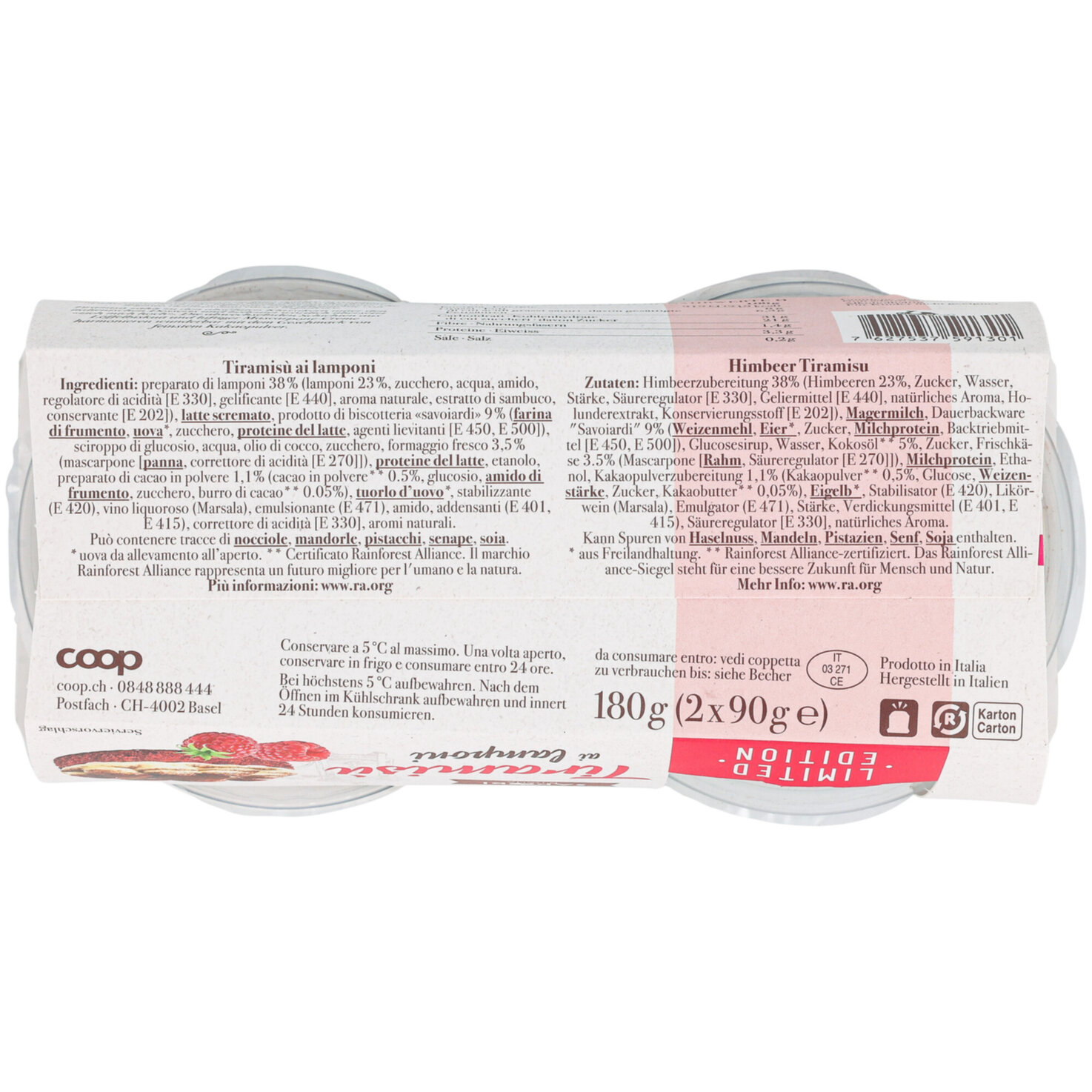 Sapori Tiramisu Himbeer 2x90g