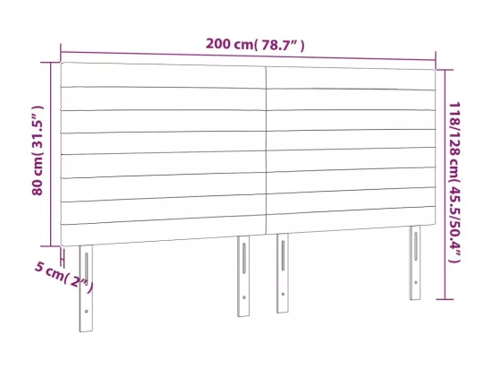 Tête de lit 4 pièces Taupe 100x5x78/88 cm Tissu