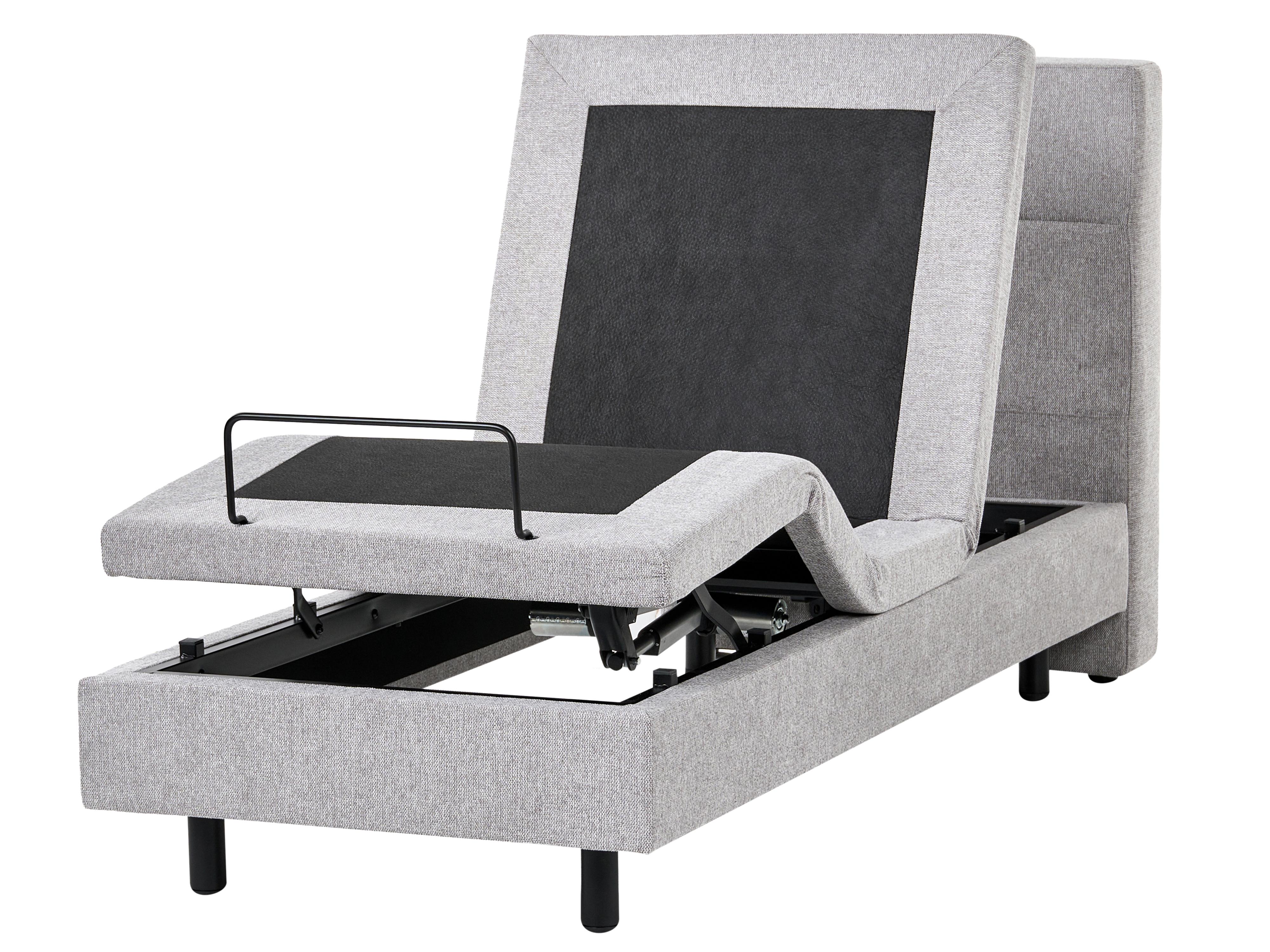Verstelbaar bed Stof VICEROY 90 x 200 cm Lichtgrijs