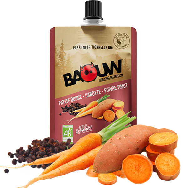 Compotes & purées énergétiques BAOUW PUREE BIO PATATE DOUCE-CAROTTE-POIVRE TIMUT UNI