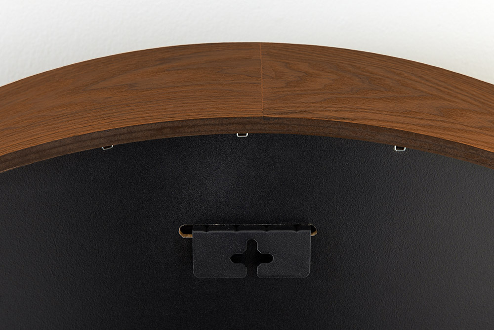 Runder Wandspiegel PORTRAIT 70cm braun Echtholzfurnier in Walnussholz-Design