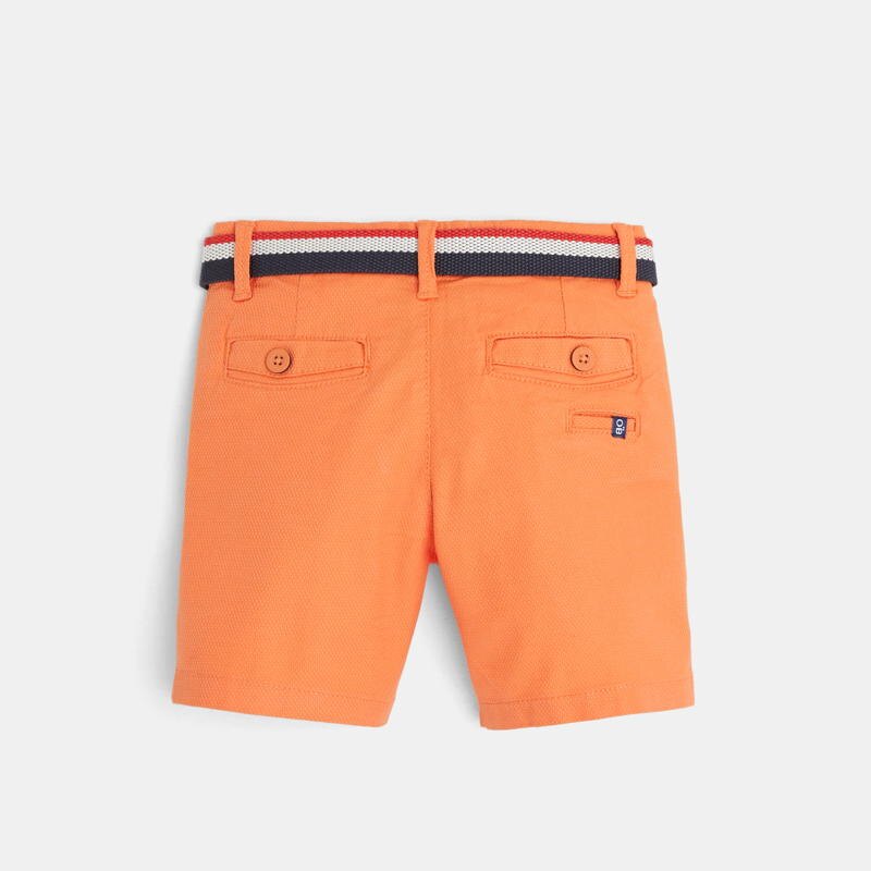 Bermuda toile fantaisie et ceinture orange bébé garçon Orange