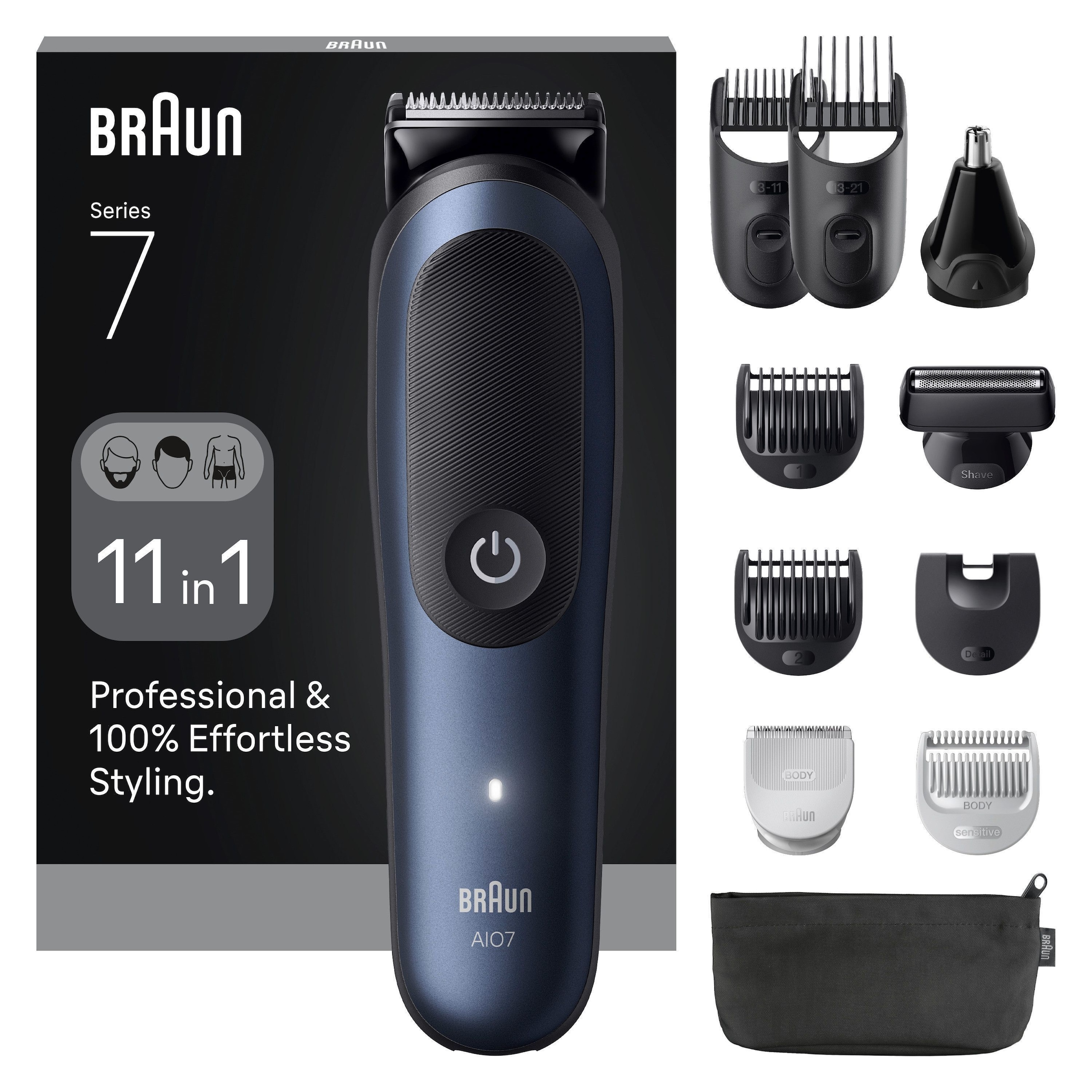 Braun Haarschneider »Braun All-in-One Series 7, 11-in-1 Groomingset« 120 Min Akku, SkinGuard-Technologie, AquaGrip für Unterwassernutzung