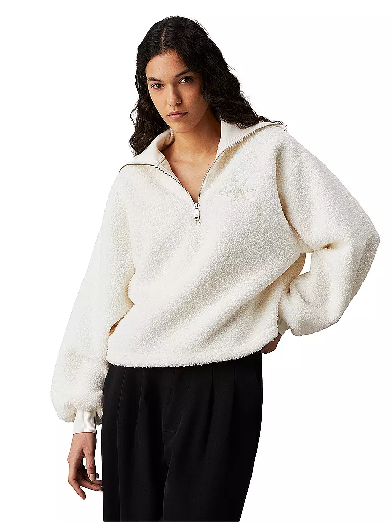CALVIN KLEIN JEANS Jacke in Felloptik creme