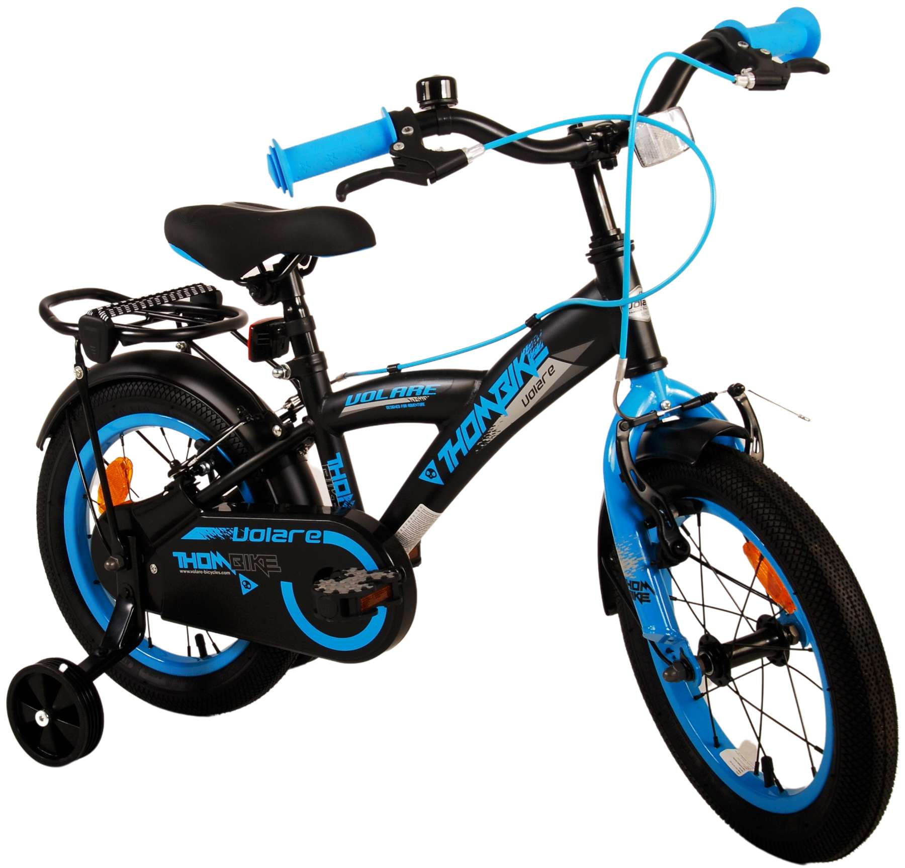 TPFSports Thombike Kinderfahrrad - Jungen - 14 Zoll - Rücktritt + Handbremse - Schwarz/Blau