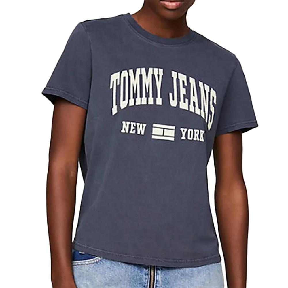 Tommy Hilfiger T-shirt Marine Femme Tommy Hilfiger Washed Varsi