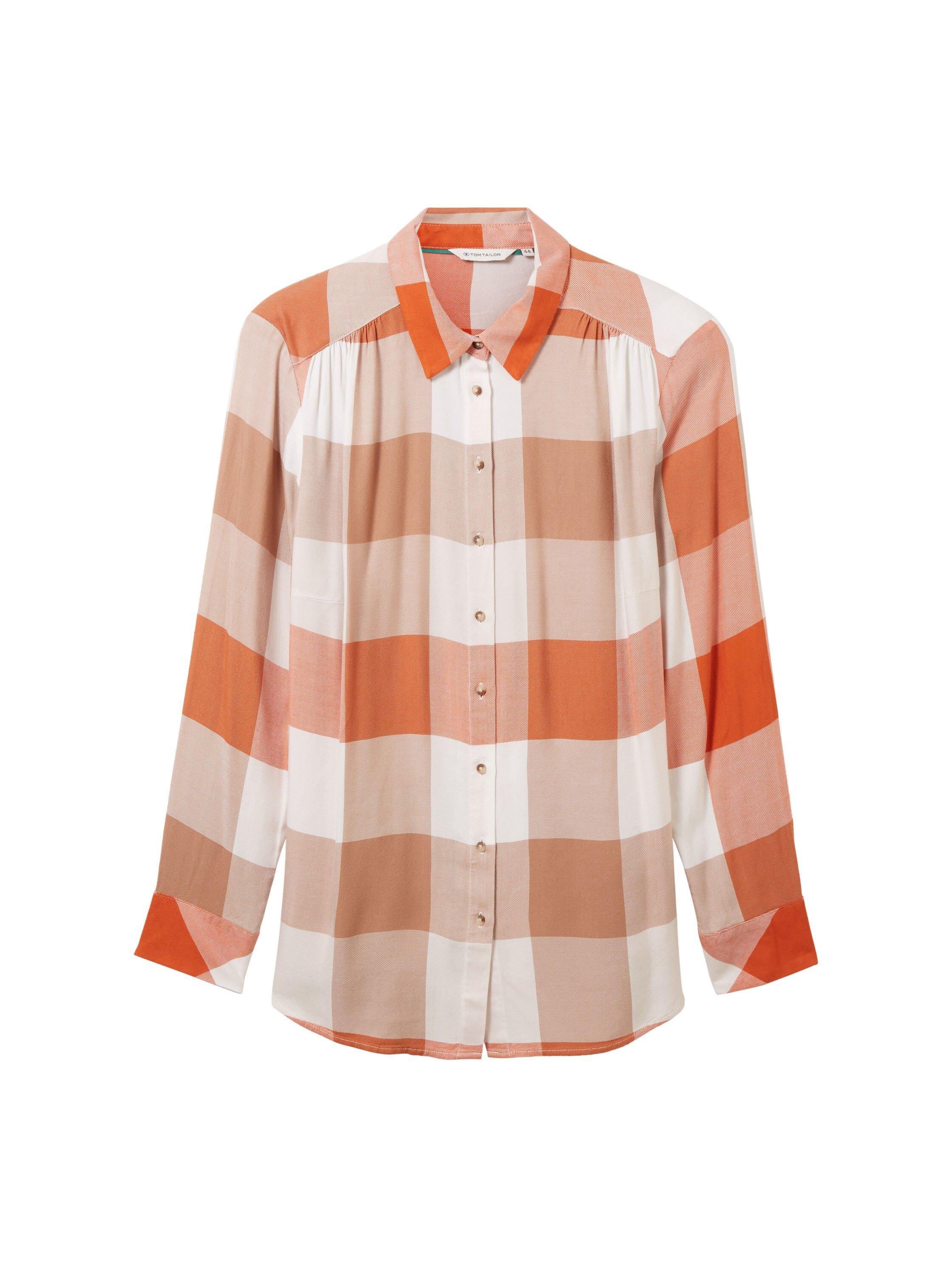 Bluse mit Karomuster, aus Viskose