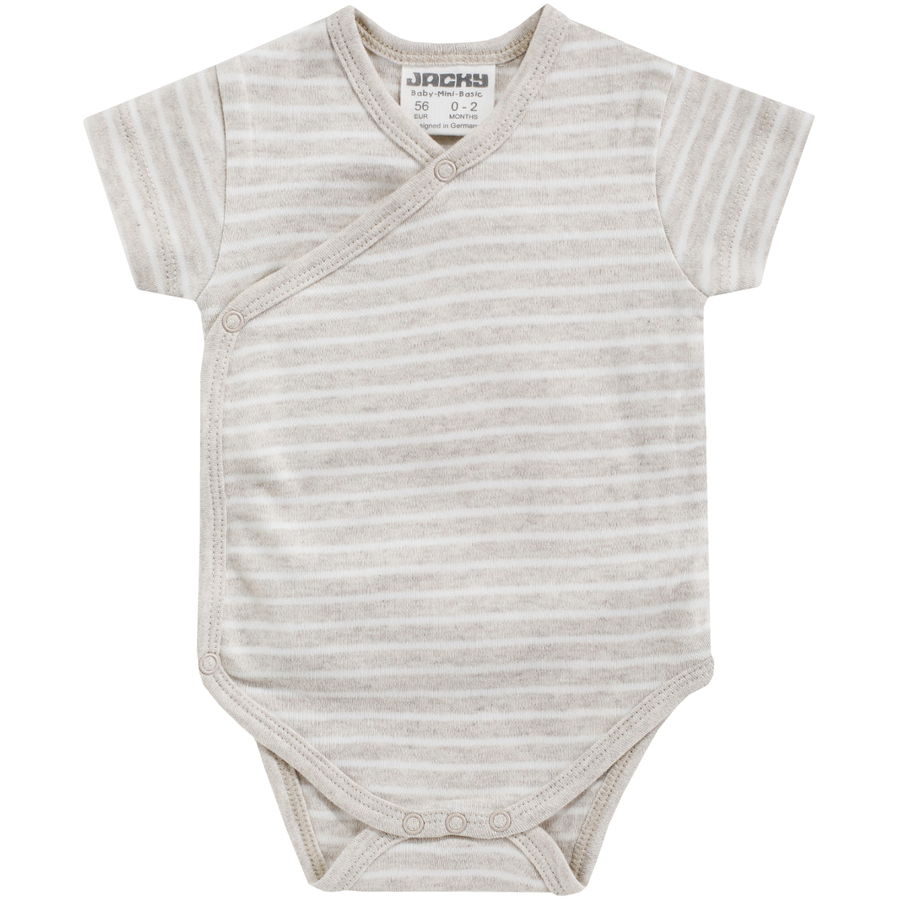 JACKY Wickelbody kurzarm BABY ON TOUR ringel beige melange