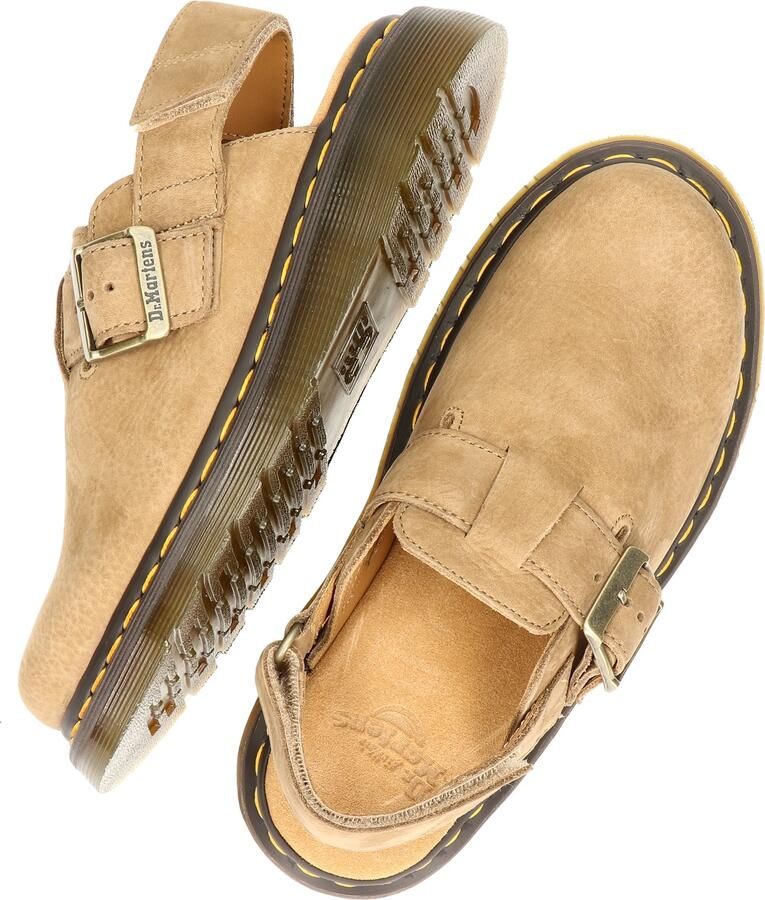 Dr. Martens Patchwork Leren Sandalen met Riptape Straps Beige Heren
