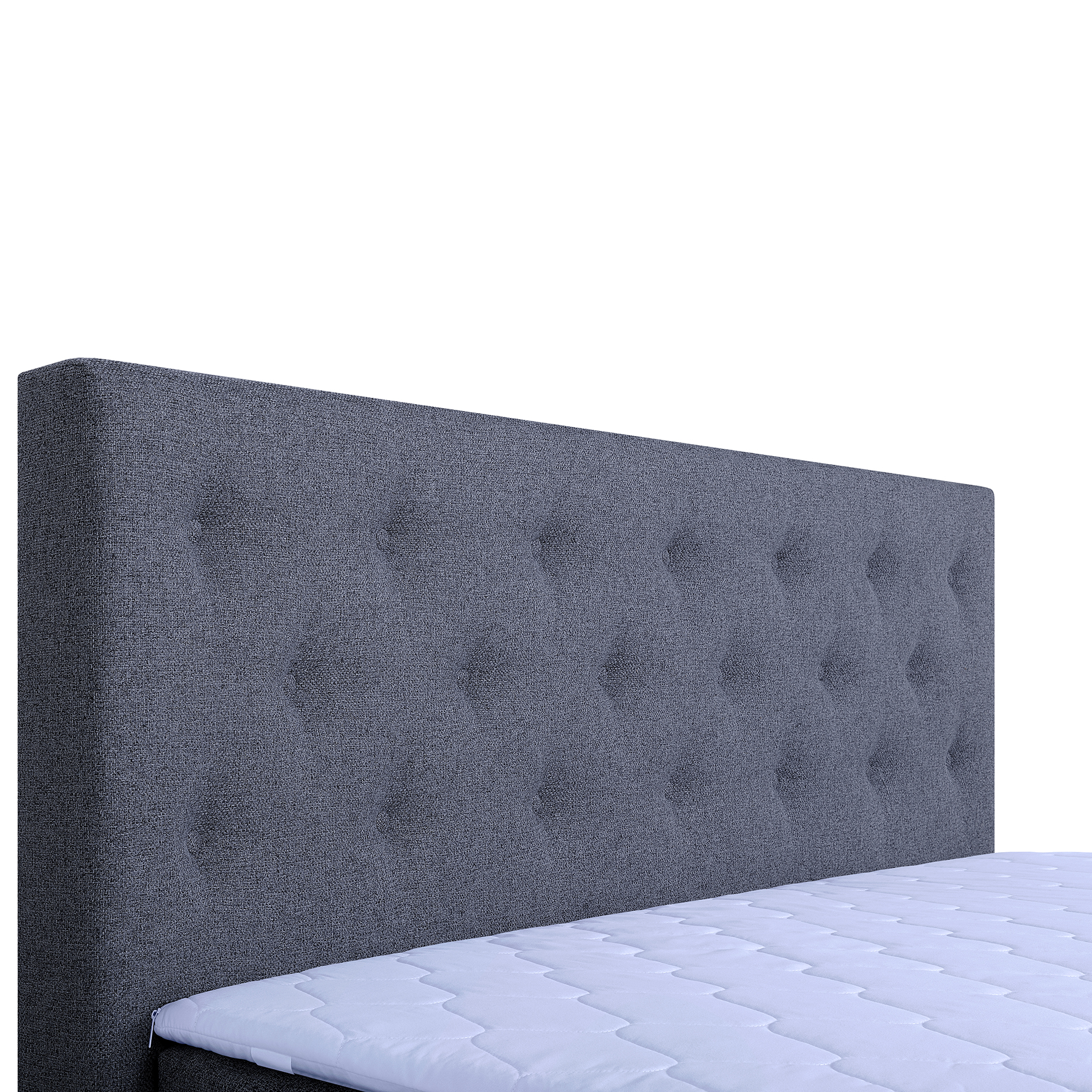 Boxspringbett - dunkelgrau - Webstoff - H3 - 180x200 cm