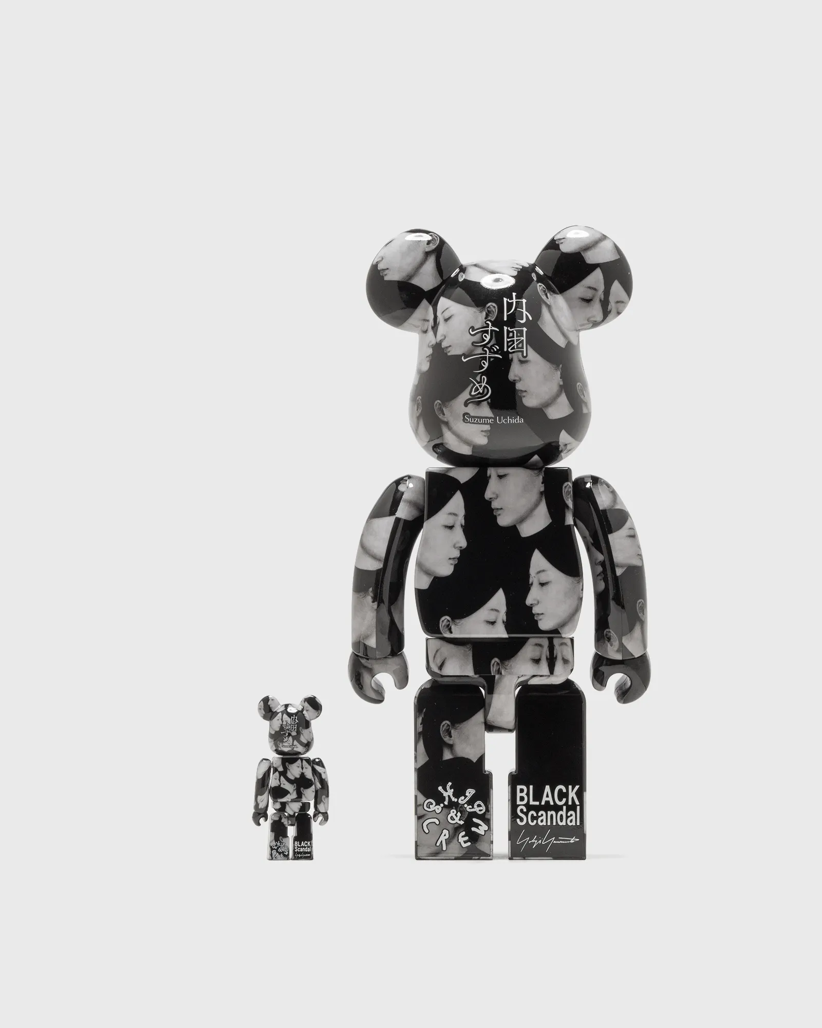 MEDICOM BEARBRICK 400% BLACK SCANDAL MULTIPLE SELVES 2-PACK