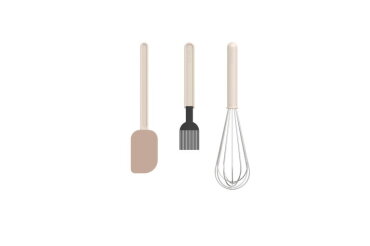 Chef It bakset 3-delig (deegschraper L   bakkwast   garde L) - chalk