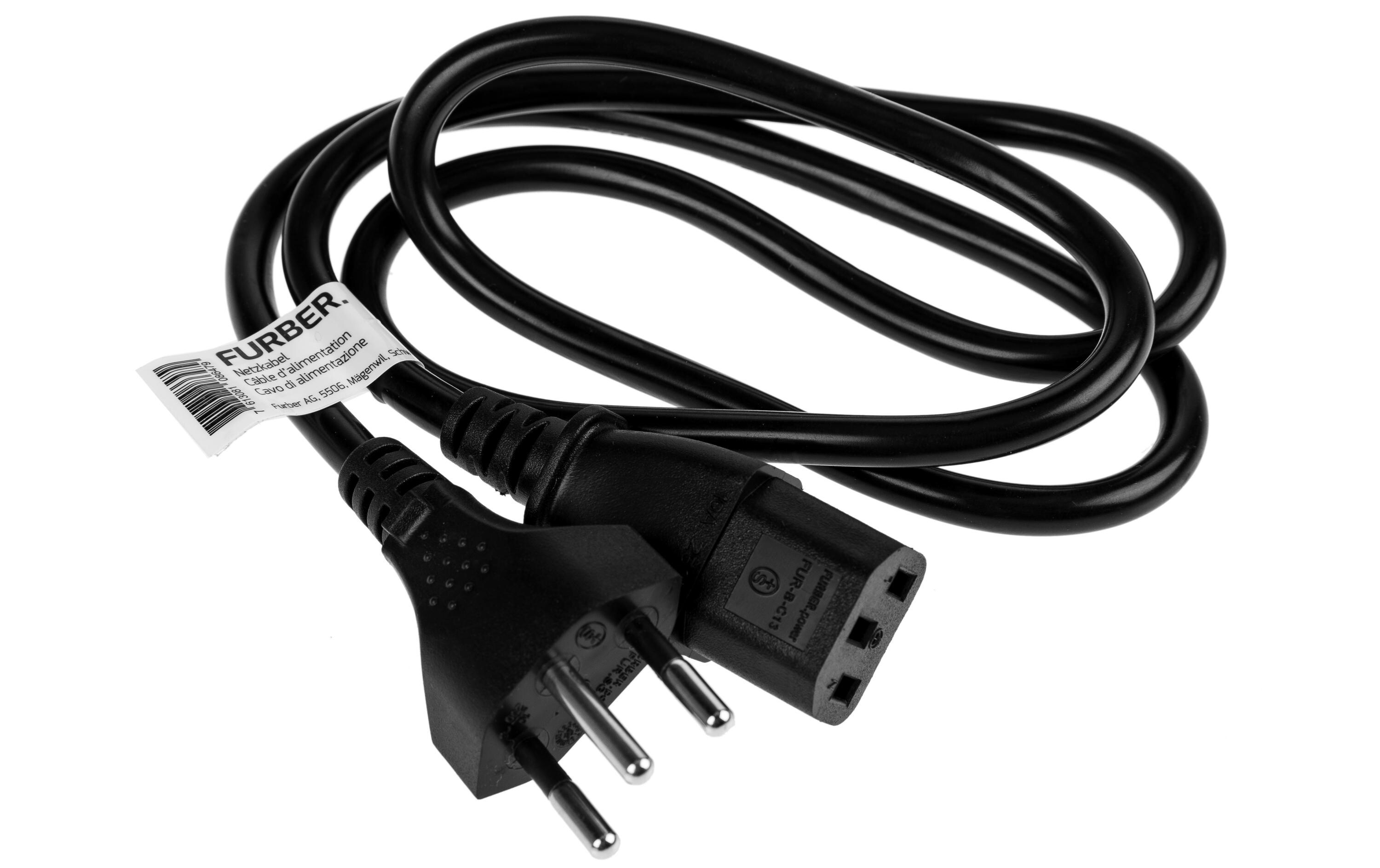 Netzkabel C13-T12 1.0 m SchwarzKaltgerätekabel H05 VV-F 3G0.75