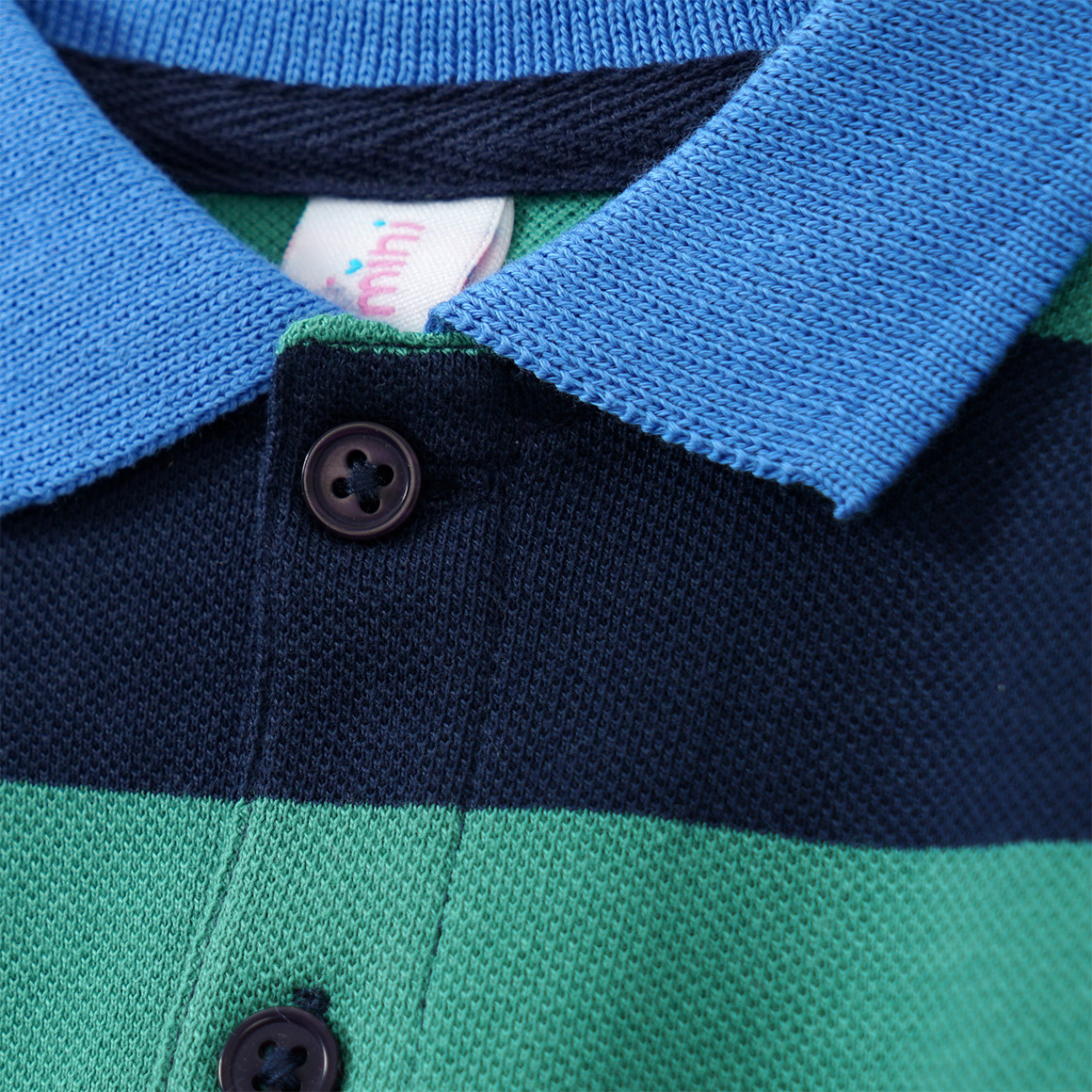 Topomini Baby Poloshirt mit Streifen dunkelgrün / dunkelblau