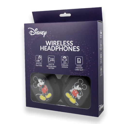 Fones de ouvido estéreo sem fio Disney Mickey Mouse com microfone