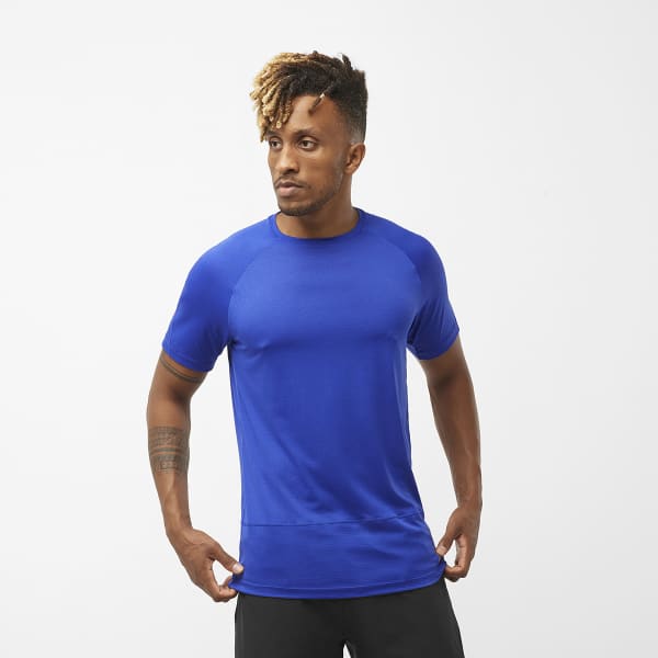 T-shirt trail SALOMON CROSS RUN SS TEE M SURF THE WEB