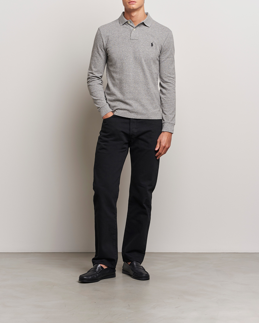 Polo Ralph Lauren Slim Fit Long Sleeve Polo Canterbury Heather