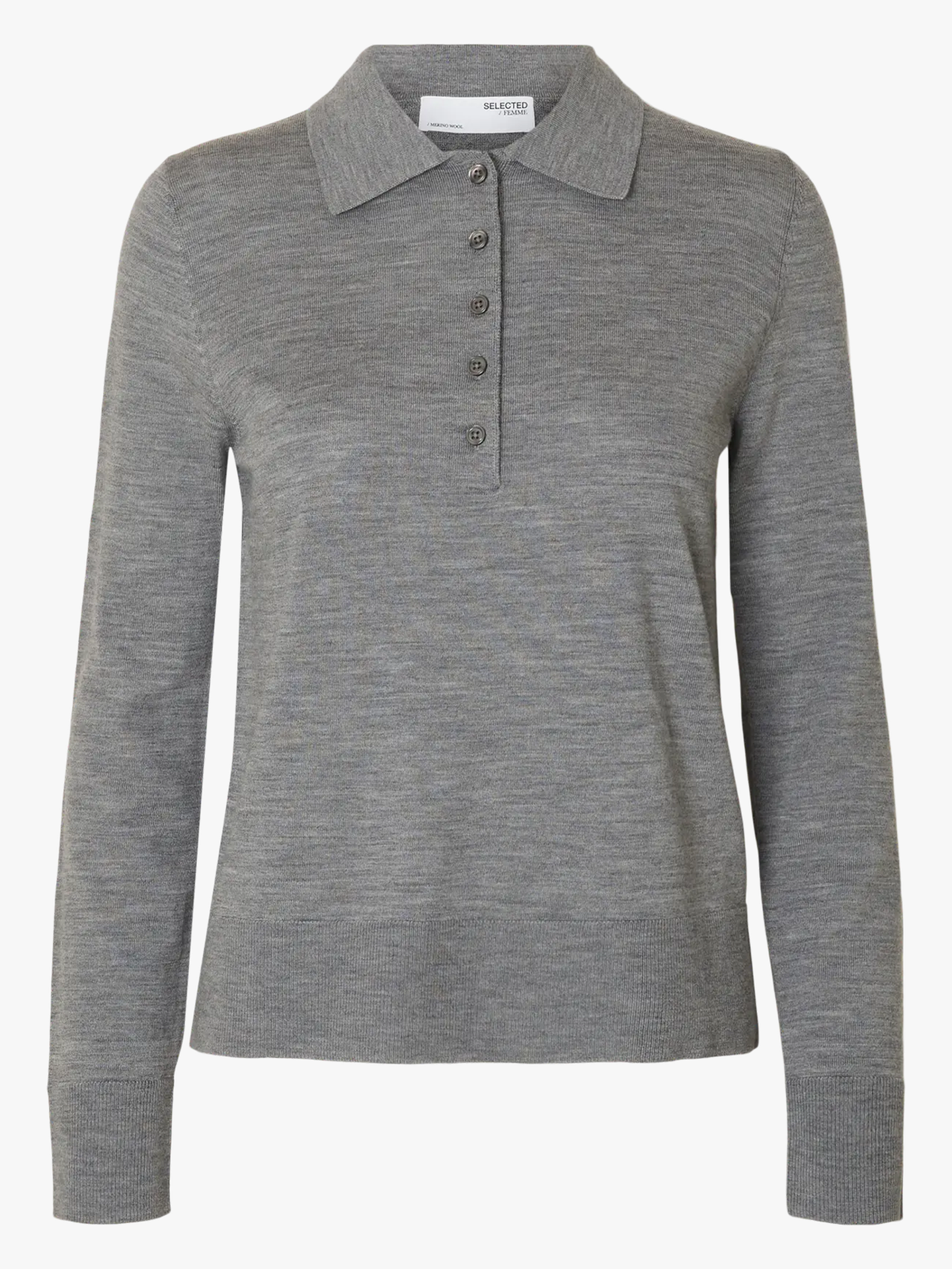 Thea Long Sleeve Knit Merino Collar Neck