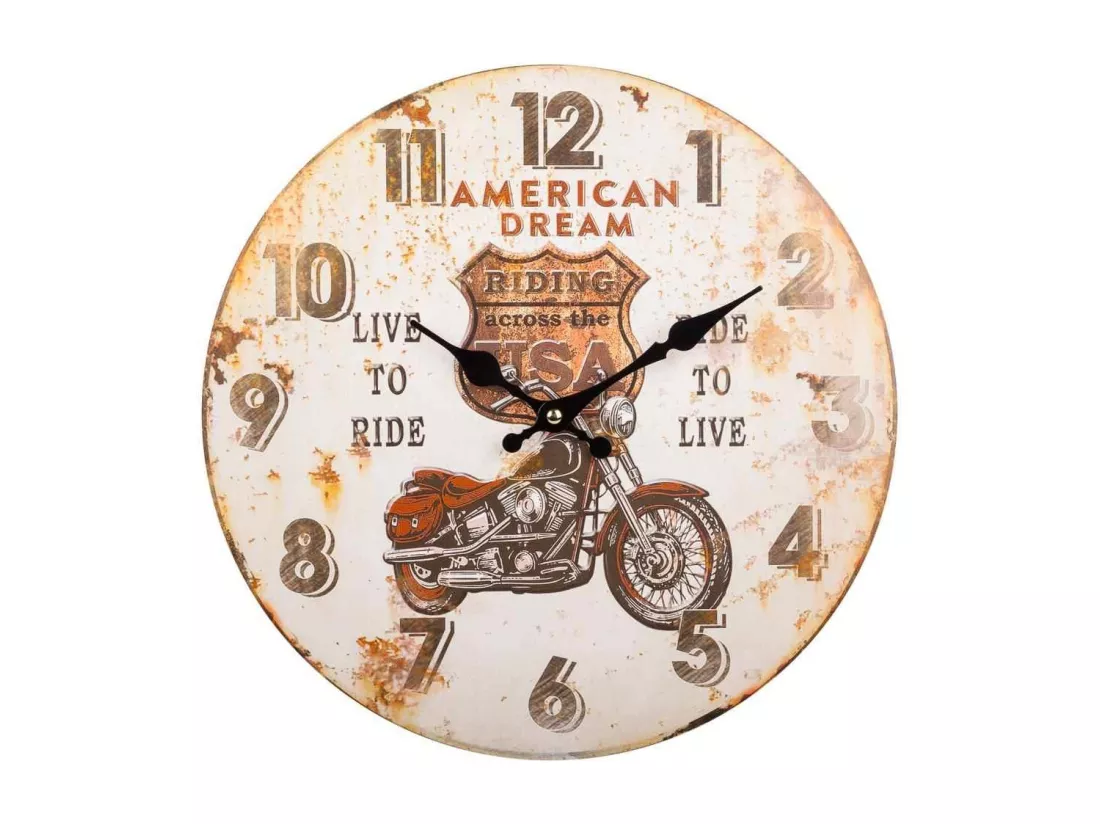 Horloge murale en bois marron d34x2h