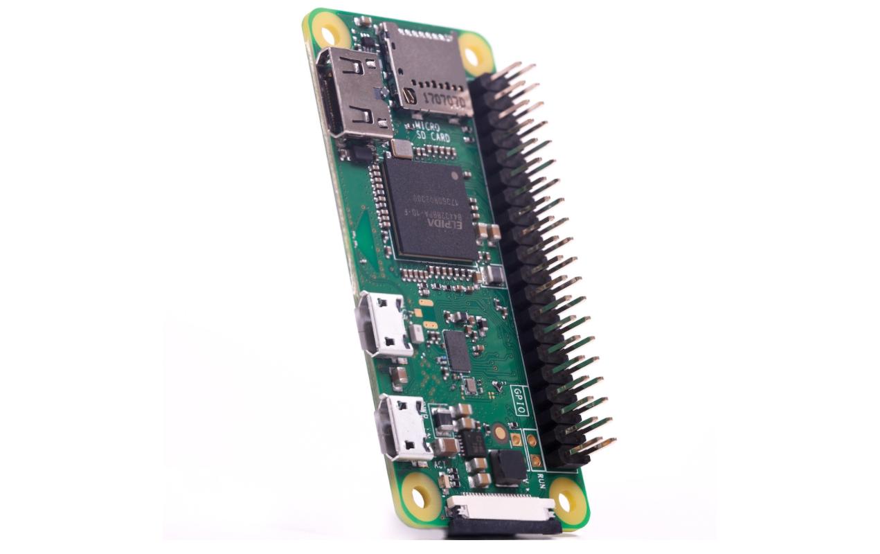 Entwicklerboard Raspberry Pi Zero W 512 MB mit GPIO HeaderSingle Board Computer