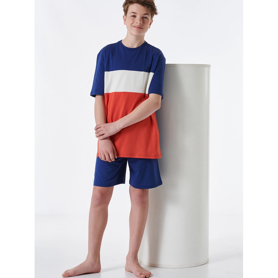 Schiesser Pyjama Organic Cotton rot, blau