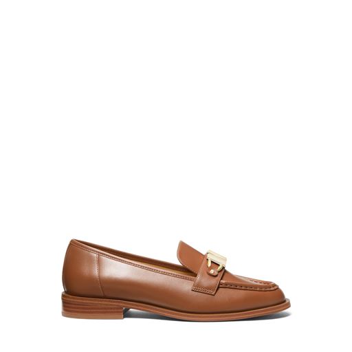 Michael Kors Tiegan Leather Loafers, Luggage, 36