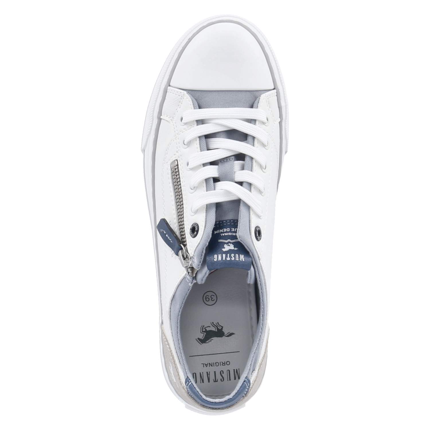Mustang Low Sneaker - weiss/hellblau