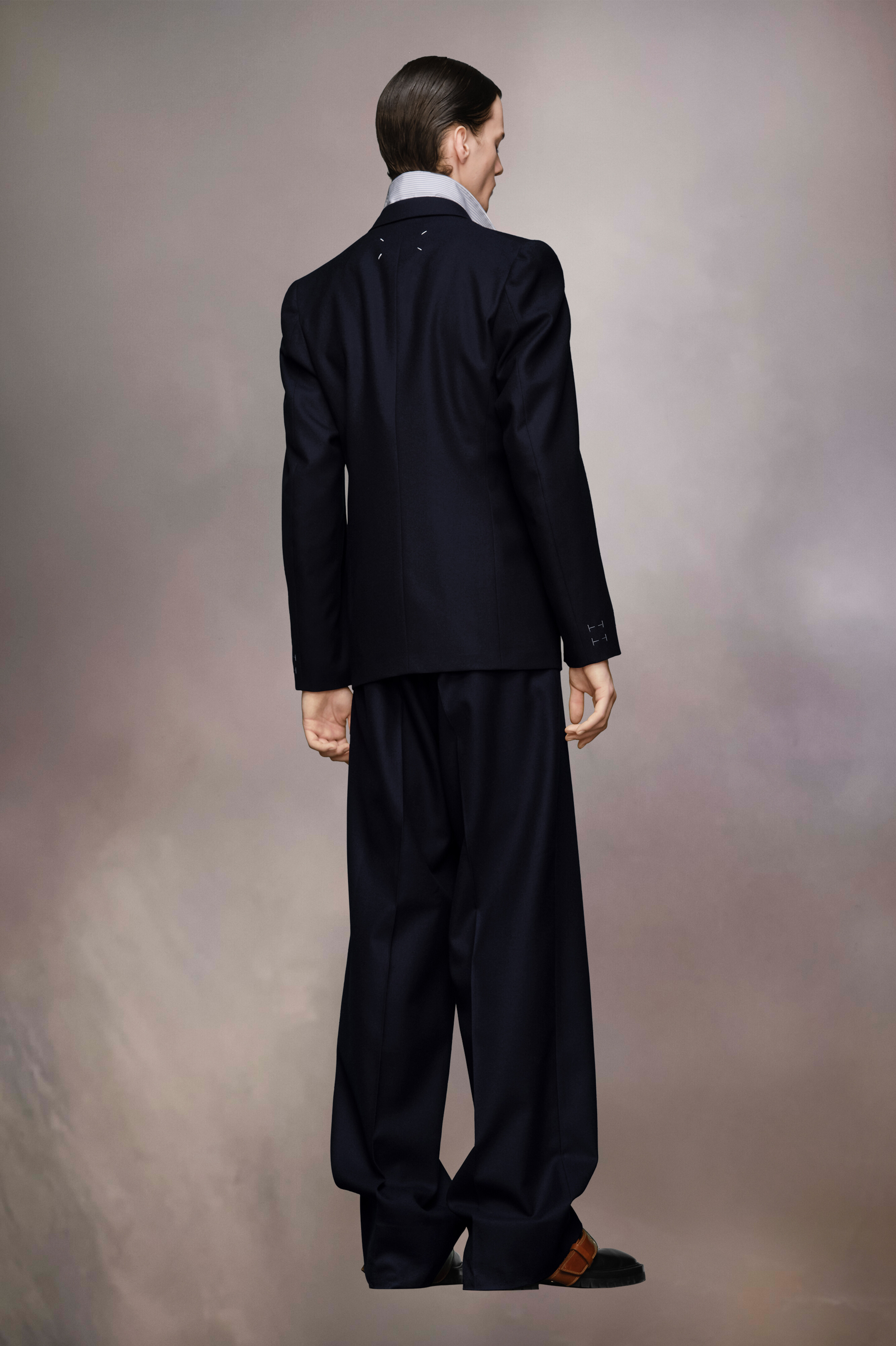 Veste de costume en laine barathea Bleu Navy