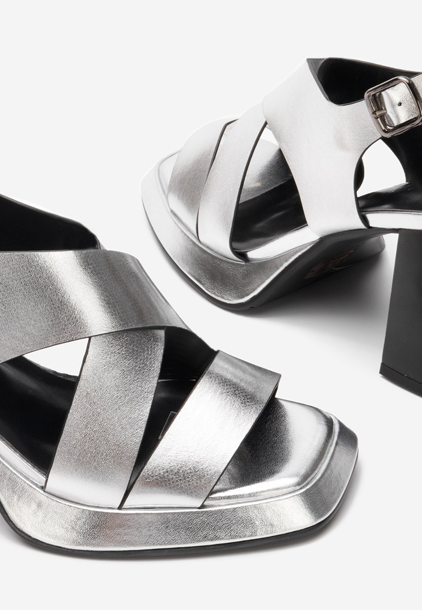 Sandales en cuir femme argent Sianna