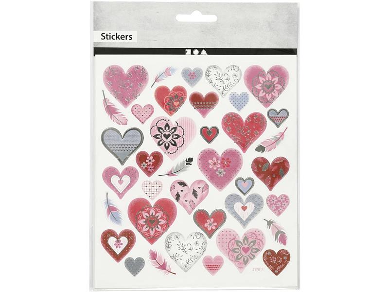 Creativ Company Motivsticker Herzen 1 Blatt Bunte Aufkleber