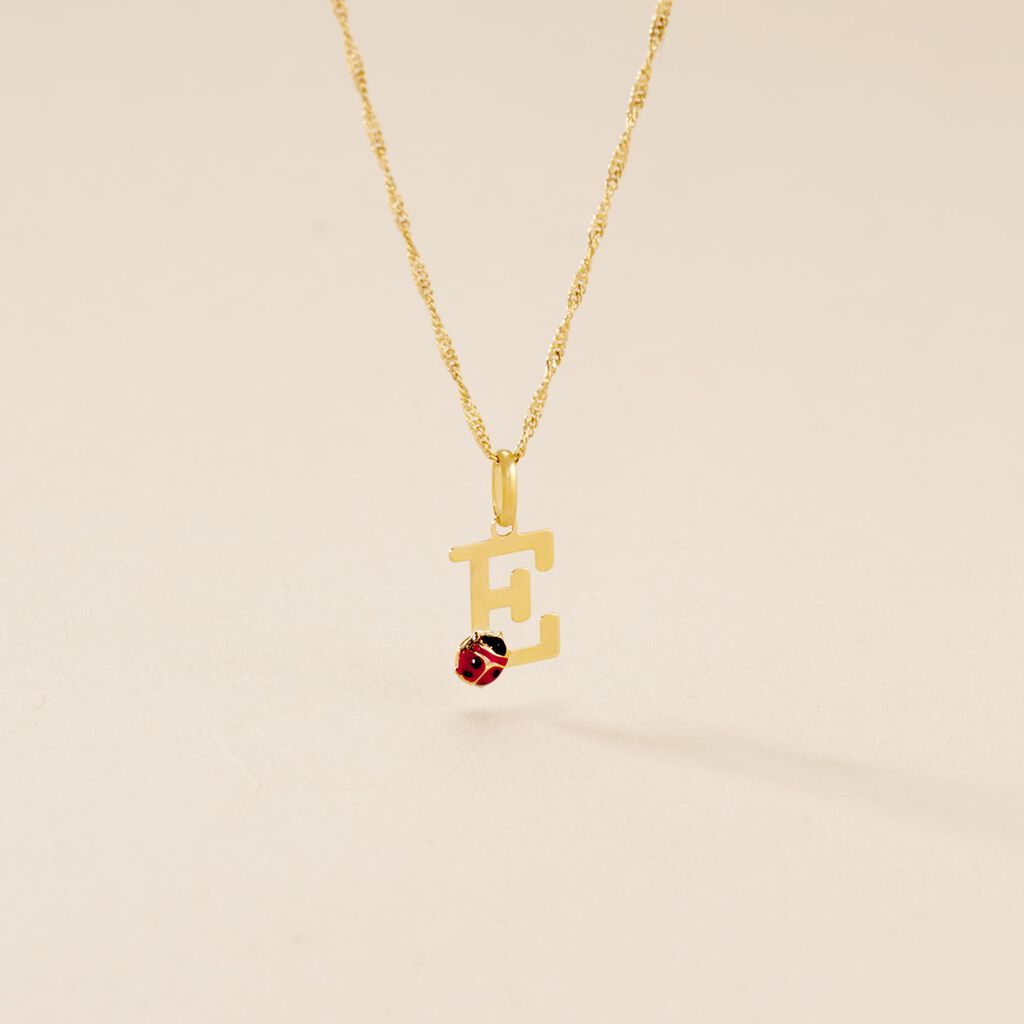 Pendentif Helidie Coccinelle Lettre Or Jaune